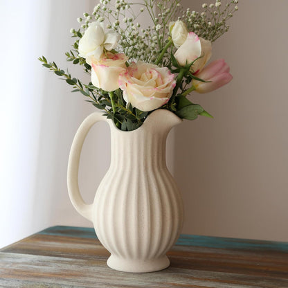 BRMM MIA Ceramic Vase, Nordic Modern Boho ins Style Decorative Ceramic Aesthetic Flower Vase for Home Decor (Cup Shape)