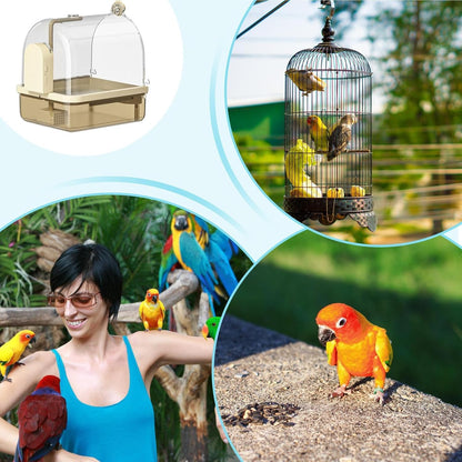 Cockatiel Bird Bath, Birds Cage Bath with Automatic Chew-Proof Tub and Perch, 8,86 x 7,87 x 10,24 pollici 2-Mode Aviary Bathtub for Indoor Use Breeding Travel Show