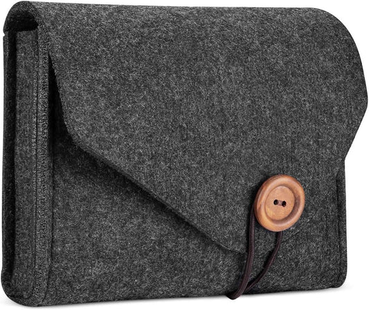 ProCase MacBook Power Adapter Case Storage Bag, Felt Portable Electronics Accessories Organizer Pouch for MacBook Pro Air Laptop Power Supply Magic Mouse Charger Cable Hard Drive Power Bankâ€“Black