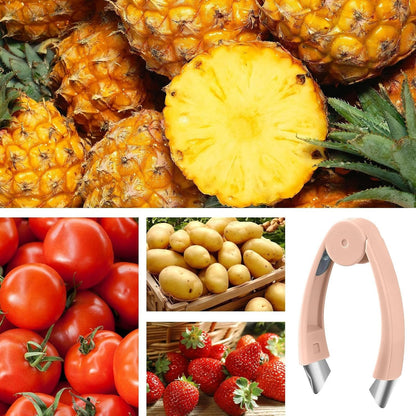 Keyubria Strawberry Huller - Stainless Steel Pineapple Eye Removal Tool | Ergonomic Handle Tweezers, Kitchen Food Prep Cooking Utensils for Tomatoes, Cherry, Potatoes, Pepper