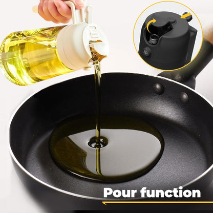 WEARPEER 16oz/470ml 2-in-1 Glass Olive Oil Sprayer & Dispenser – Premium Oil Spray Bottle for Cooking, Air Fryer, Salad, BBQ & Frying – Food-Grade kitchen tools & gadgets & Oil Dispenser Bottle