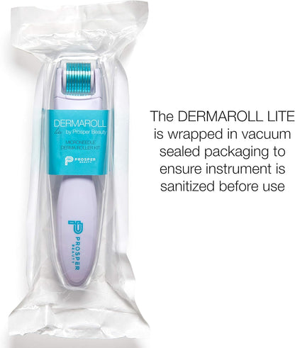 Prosper Beauty Derma Roller Microneedle Kit [DERMAROLL lite by ] 540 Titanium Micro Needles 0.25mm Microneedling Face Roller Exfoliation Microdermabrasion Derma Skin Care Tool Dermaplaning Dermapen