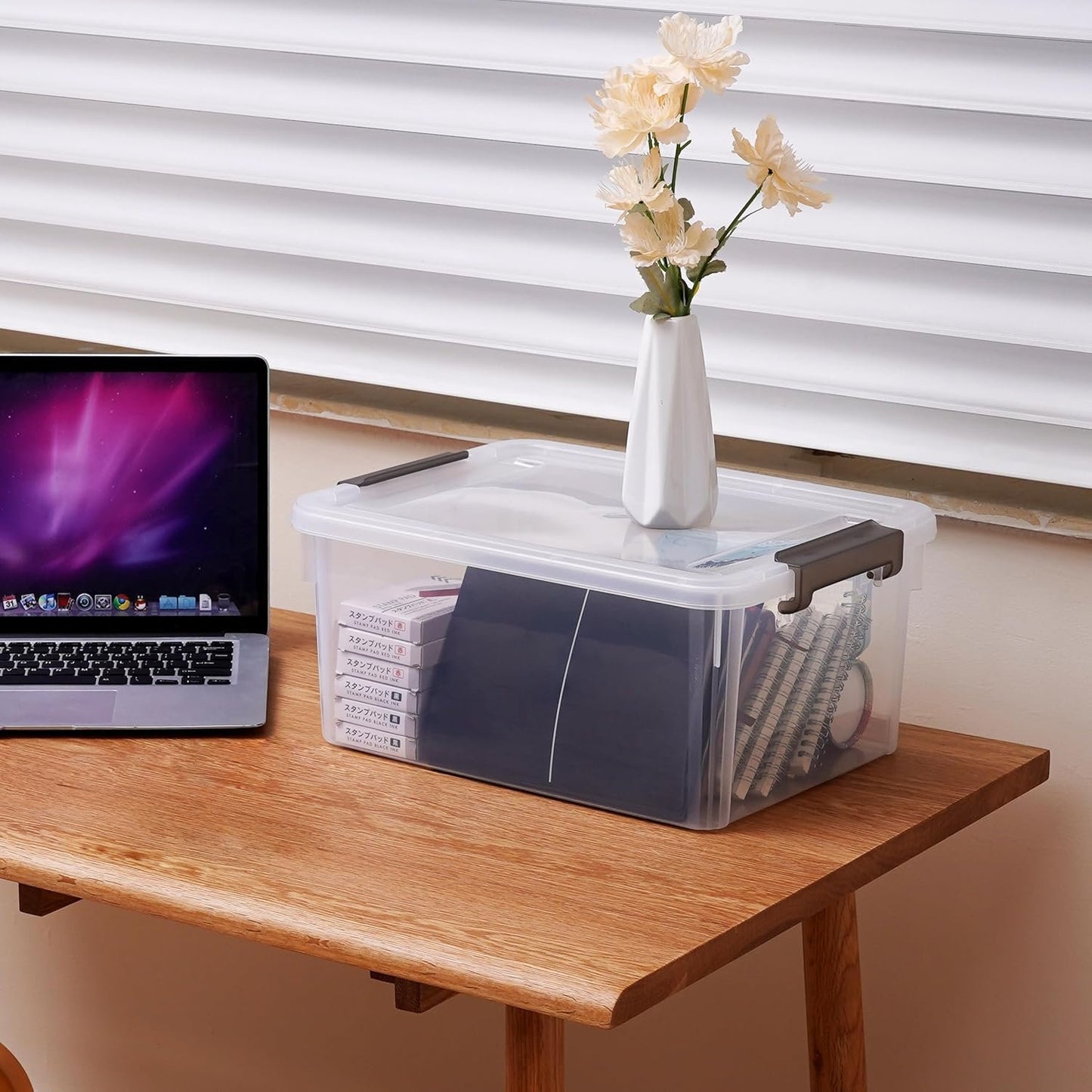 Citylife 17 QT Plastic Storage Bins with Latching Lids Stackable Storage Containers for Organizing Large Clear Storage Box for Garage, Closet, Kitchen, 2 Packs