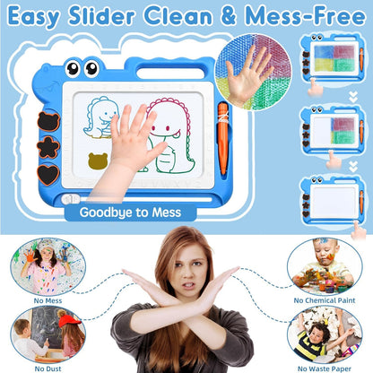 Magnetic Drawing Board Toddler Toys Gift for 2 3 Year Old Girls Boys, Sketch Writing Doodle Pad Age 2-4 Travel Games, Educational Learning Kids Toys for Toddlers Birthday (Blue)