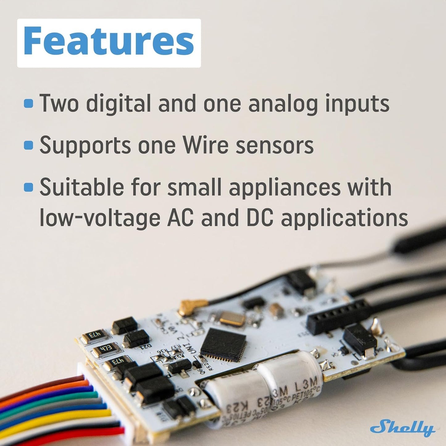 Shelly Plus Uni | Smart Wi-Fi and Bluetooth Operated Module with Dry Contacts | Home Automation | Compatible with Alexa & Google Home | No Hub | Precise Voltmeter | Pulse Counting | Sensor Interface