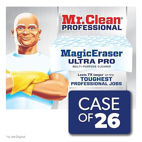 Mr. Clean Professional Magic Eraser Ultra Pro, Multi-Purpose Cleaner, 26 Count, Cleaning Sponge, Commercial Cleaning Supply, Commercial Grease Cleaner.