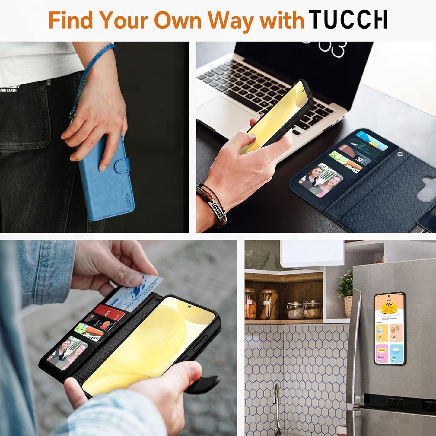 TUCCH Case for Galaxy S25 (6.2") 2025 5G, [Removable] 2 in 1 Wallet Stand Cover with[Wrist Strap][RFID Blocking][Wireless Charging][Card Holders] Shockproof Magnetic PU Leather Folding Case, Dark Red