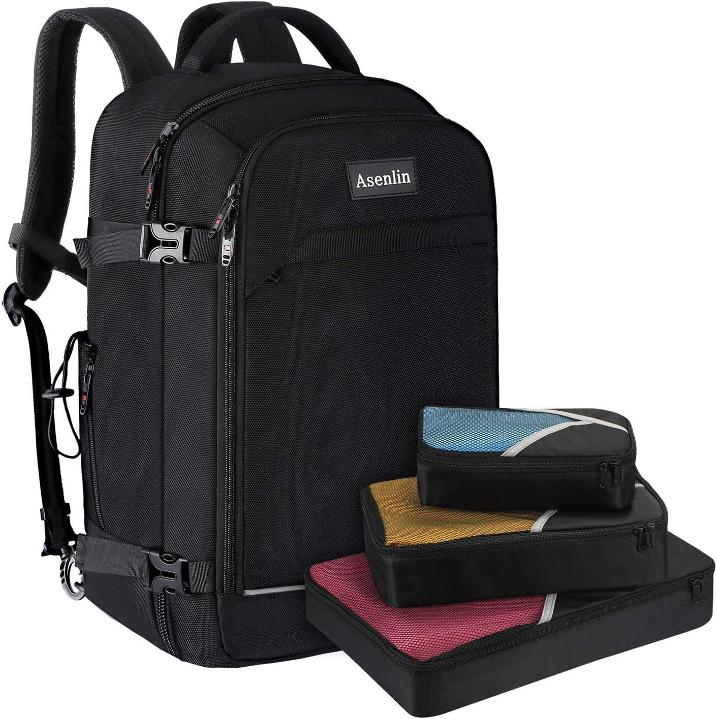 Asenlin 40L Travel Backpack ï¼Œ17 Inch Laptop Backpack Flight Approved Luggage Carry On Water Resistant Computer Backpack