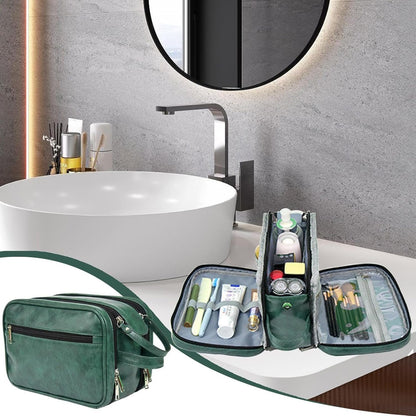 Hygiene Bag for Men - Waterproof PU Shaving Bag for Men | Large Capacity Men Cosmetic Bag, Toiletry Organizer, Bathroom Travel Bag for Travelling Toiletries