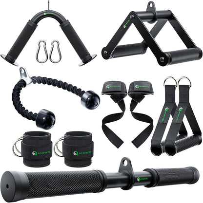 QPARVERS Cable Machine Attachment LAT Pulldown Attachments Cable Machine Accessories for Home Gym