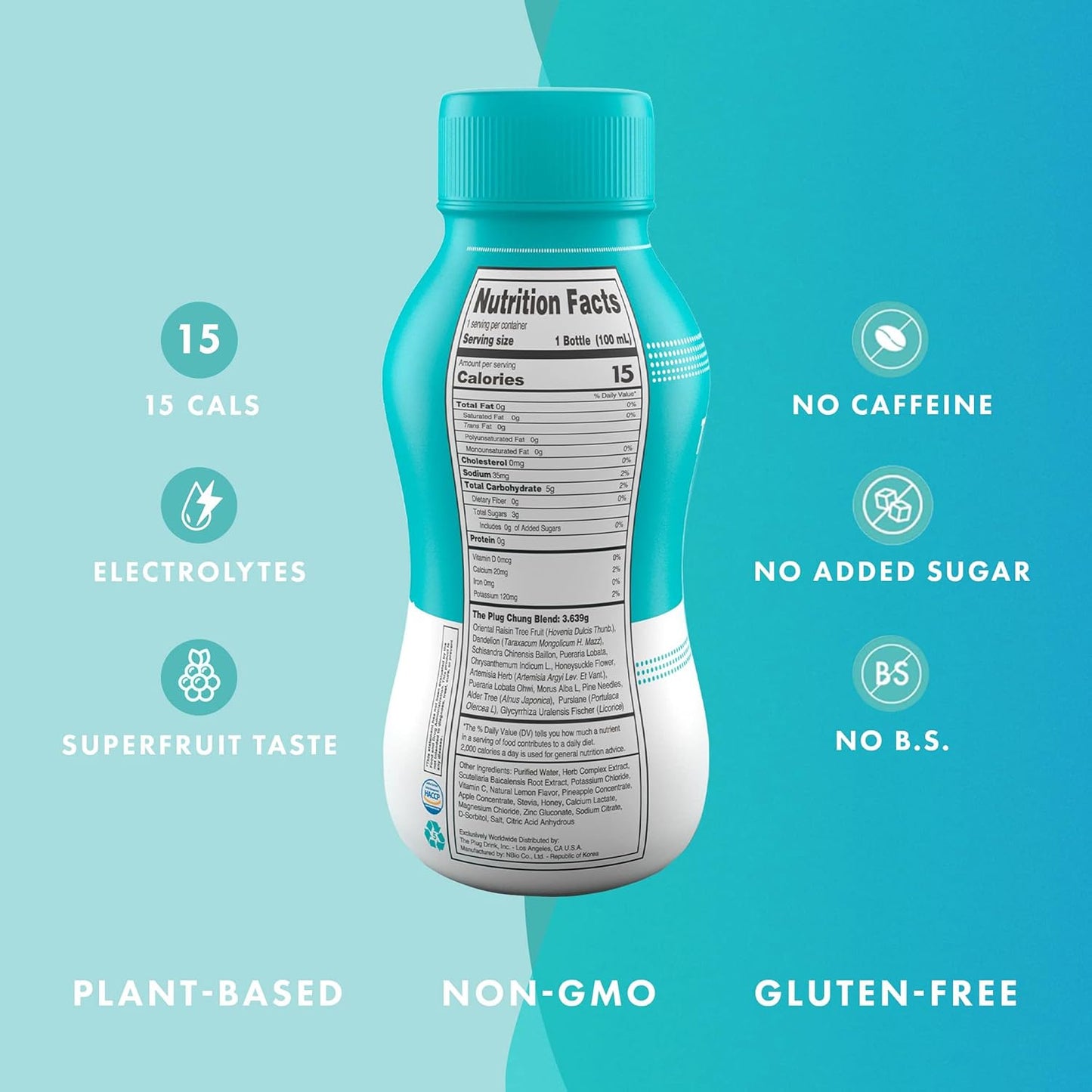 The Plug Recovery Drink, 24-Pack - All-Natural Plant-Based Electrolyte & Liquid Hydration Pack - Supports Liver Detox, Immunity, Anti-Dehydration & Increased Energy - No Added Sugar & No Caffeine