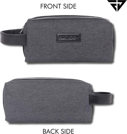Fur Jaden Travel Toiletry Kits Essentials Bag for Men and Women Shaving Kit Organiser Make Up and Gadget Pouch Hygiene Bag, Grey, S, Travel Toiletry Kits Essentials Bag