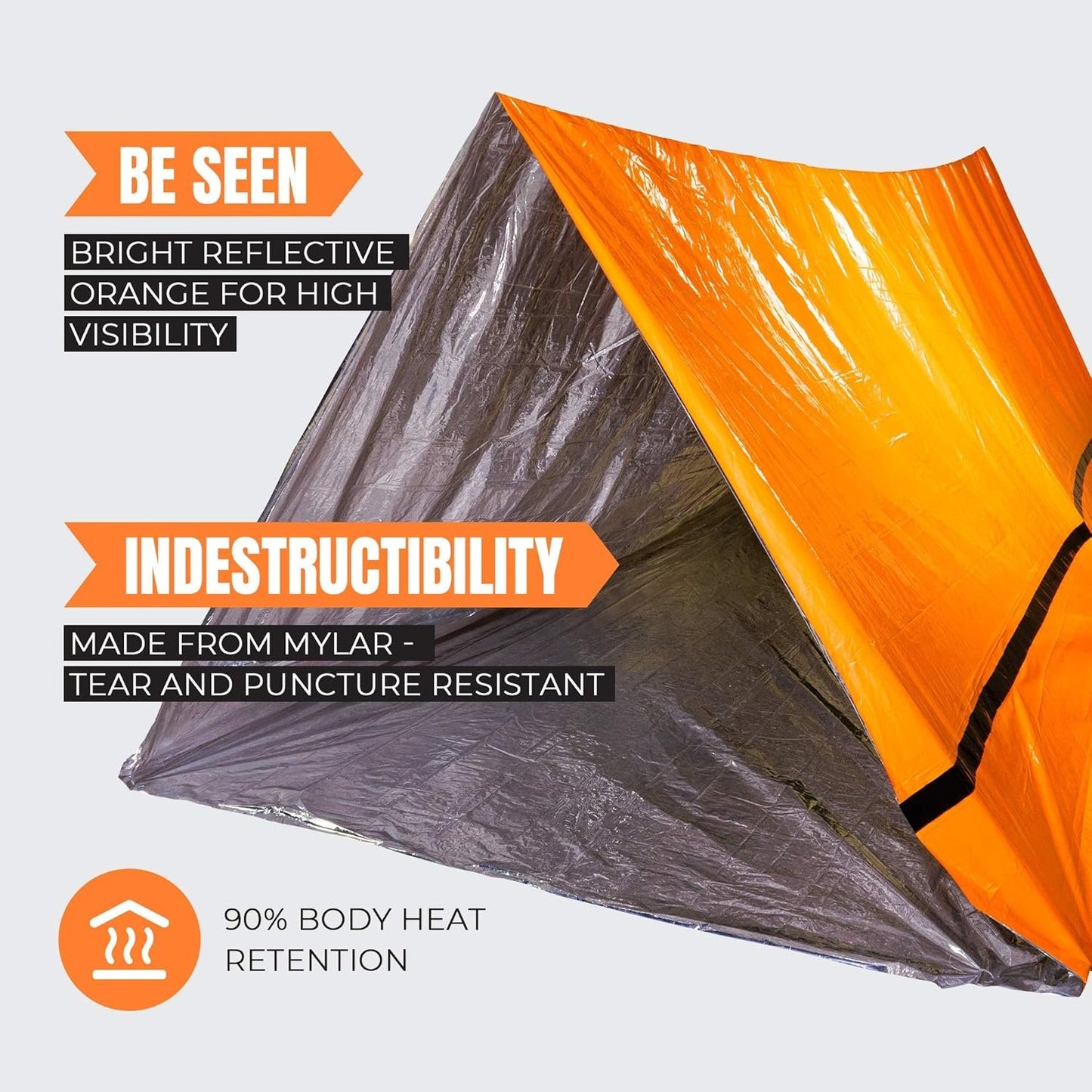 MEKKAPRO Emergency Tent Shelter - Survival Tent - 2 Person, Resistant and Ultra Lightweight Life Tent - Water and Windproof Tube for Camping, Hiking and Outdoor Activities