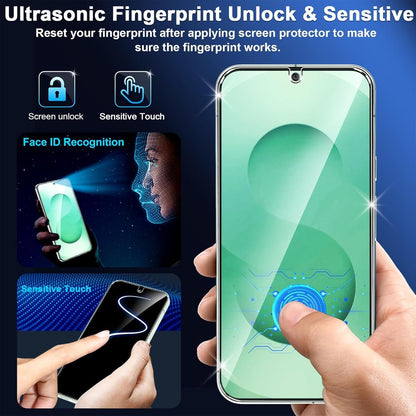 [3+3 Pack] Glass Screen Protector for Samsung Galaxy S25 5G, 9H Tempered Glass, Ultrasonic Fingerprint Support, HD Clear, Anti Scratch Bubble Free for Galaxy S25 Glass Screen Protector