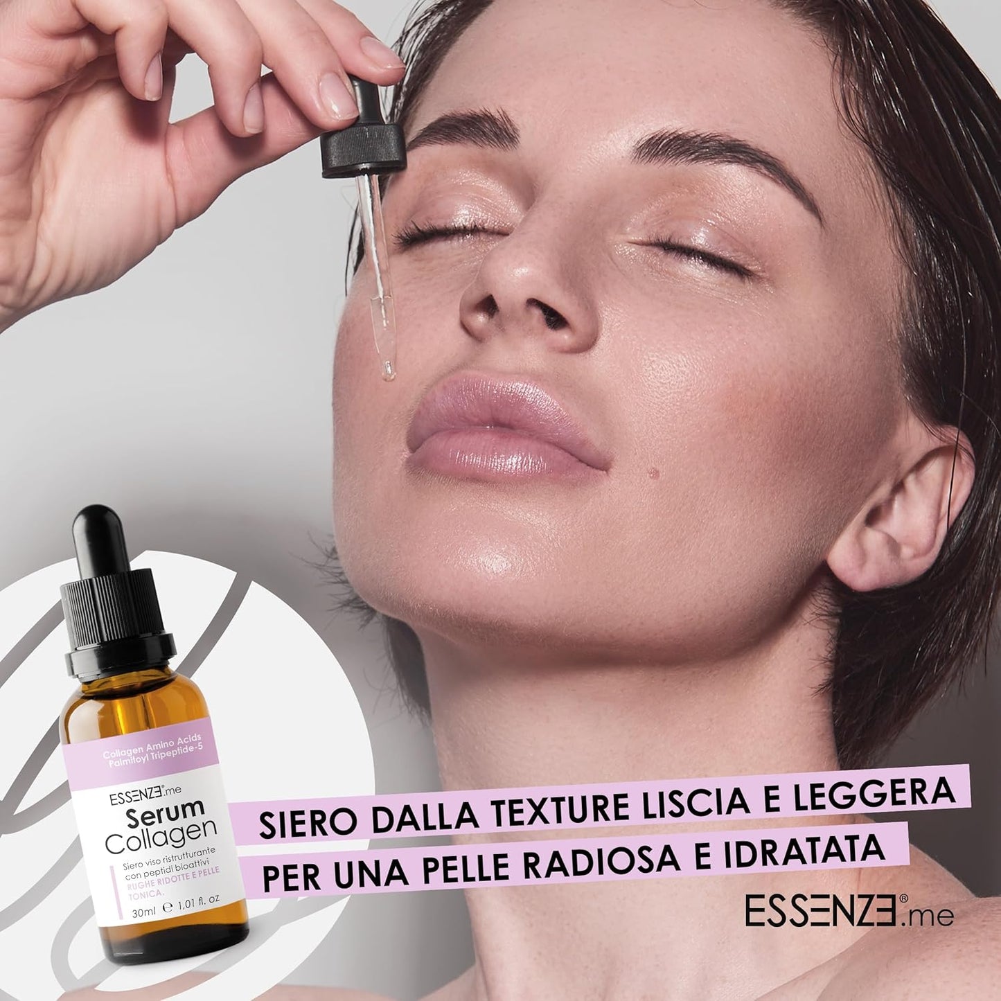 Essenze Hydrolyzed Collagen Face Serum with Bioactive Peptides – Anti-Wrinkle Moisturizing, Firming, Anti-Aging – Suitable for All Skin Types – 30 ml