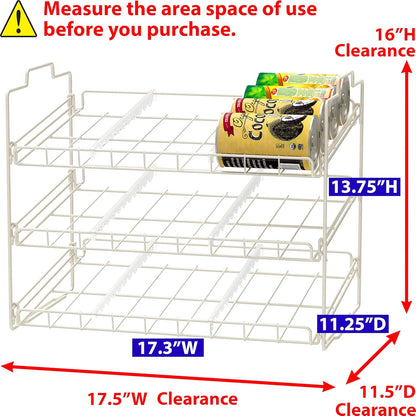 Deco Brothers Stackable Can Rack Organizer for Kitchen and Pantry, Holds Up to 36 Cans, White