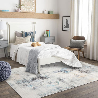 Cinknots Area Rugs, Modern Soft Abstract Rugs for Living Room, Bedroom, Kitchen, Dining Room, Medium Pile Home Decor Carpet Floor Mat (Grey 9, 80 * 120CM)