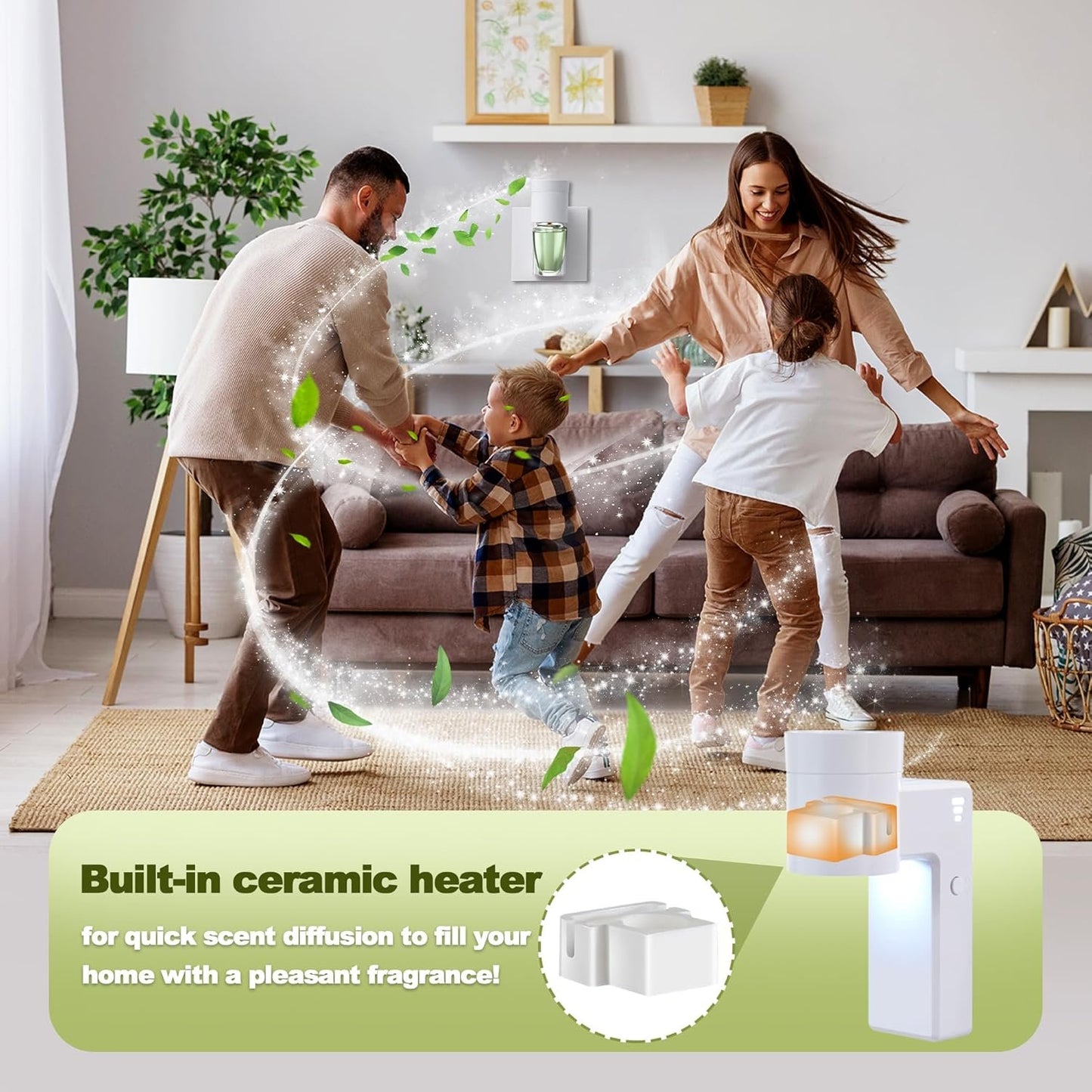 ROSSEX 6 PCS Wall Fragrance Plug in with Night Light and Oil Diffuser Plug with Upgraded Fragrance Concentration Control, Compatible with Bath and Body Works WallFower Plug for Home, White