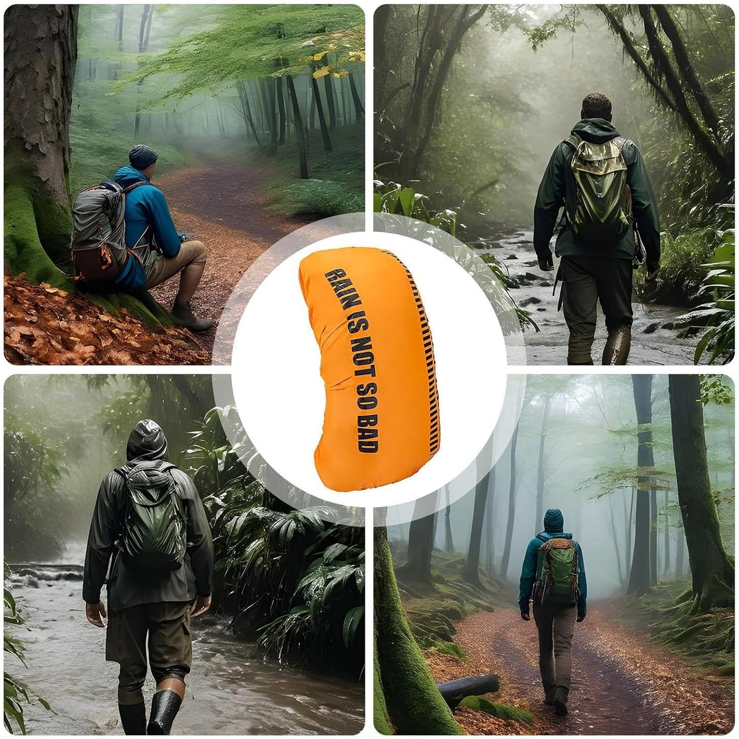 Impermeabile Backpack Cover, Travel Rain Shield, Daypack Protector Hiking, portatile Rainproof Pouch for Camping, Lightweight and Sturdy, Cycling Backpack Guard, Compact Outdoor Gear