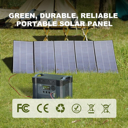 ALLPOWERS Portable Solar Panel SP037 400W Foldable Solar Charger Kit IP67 with Adjustable Kickstand, 22% Efficiency Module, 37.4V Output for Solar Generator Outdoor Camping Balcony RV Off Grid