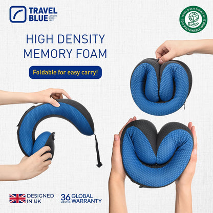 Travel Blue Dreamer Aeroplane Neck Pillow - Memory Foam Pillow for Travel, Travel Pillow Aeroplane with Breathable Mesh Material, Removable Cover, High Comfort & Support, Easy Storage