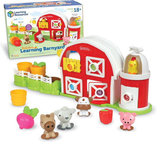 Learning Resources Peekaboo Learning Barnyard Playset, 12 Pieces, Ages 18 Months+, Toddler Toys, Montessori Toys, Preschool Learning Activities