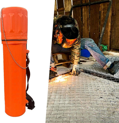 koolsoo Welding Rod Holder Welding Rod Storage Tube Workspace Organization Airtight Airproof Welder Accessories Welding Rod Canister, Orange