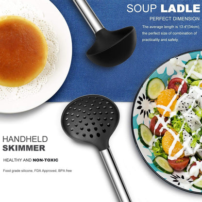 Kitchen Utensils Set - Silicone Kitchen Utensils - 33 Pieces Kitchen Gadgets and Spoons for Non-Stick Cookware - Silicone and Stainless Steel Spatula Set - Best Kitchen Utensils,