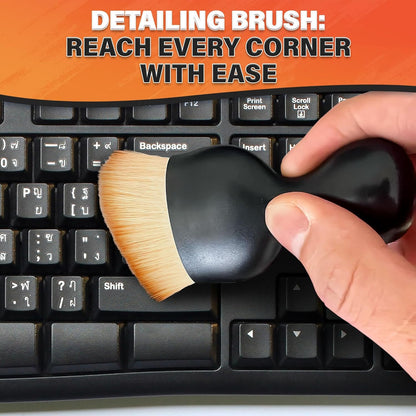 3 Pcs Car Detailing Brush Set – Cleaning Brush Interior Kit with Soft Bristles | Detail Brushes with Transparent Cases, Sturdy Plastic Handle – Waterproof Auto Detailing Brushes for Versatile Use