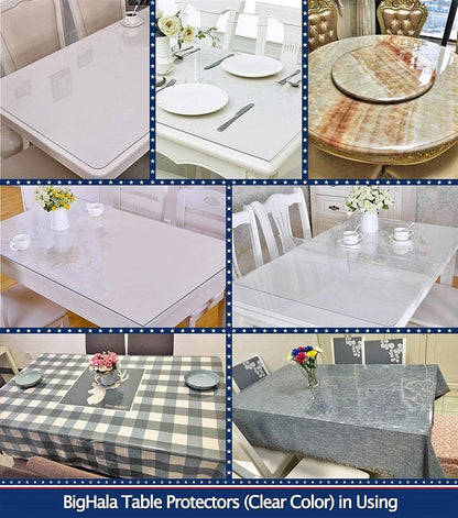 Thick Furniture Table Protector Clear Plastic Tablecloth Mat Wipeable Easy to Clean Protective Desk Cover Eco PVC Clear Vinyl Coffee Dining Tabletop Water Resistant Protection Pad Mat 40 X 72 Inch