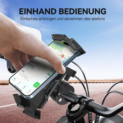 Motorcycle Phone Holder, Bike Phone Holder, Scooter Bike Handlebar, Safety Lock, One Hand Operation, Girevo Phone Holder