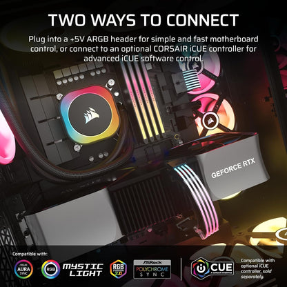 CORSAIR iCUE ARGB PSU Cable Strips â€“ 2X 200mm LED Strips â€“ 100 RGB LEDs Per Strip â€“ Fits Any PSU Cable â€“ Motherboard 5V ARGB Control â€“ Black