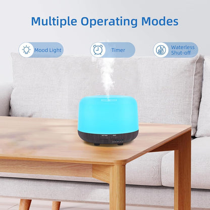 SPLITSKY 300ML Essential Oil Diffuser, Electric Ultrasonic Aromatherapy Air Humidifier vaporiser, Aroma Diffuser with Remote Control 7 LED Light Colors Waterless Auto-Off.