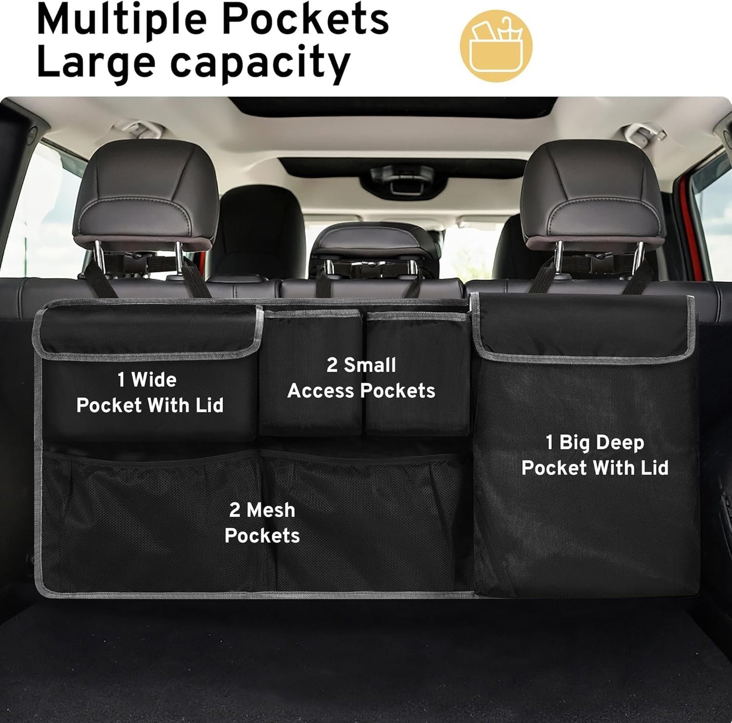 XHRING Car Trunk Organizer Backseat Hanging Storage Bag for Subaru Crosstrek Forester Outback Ascent Premium Sport Limited Base Touring XT SUV Accessories 2000-2024, CTO865SB0001