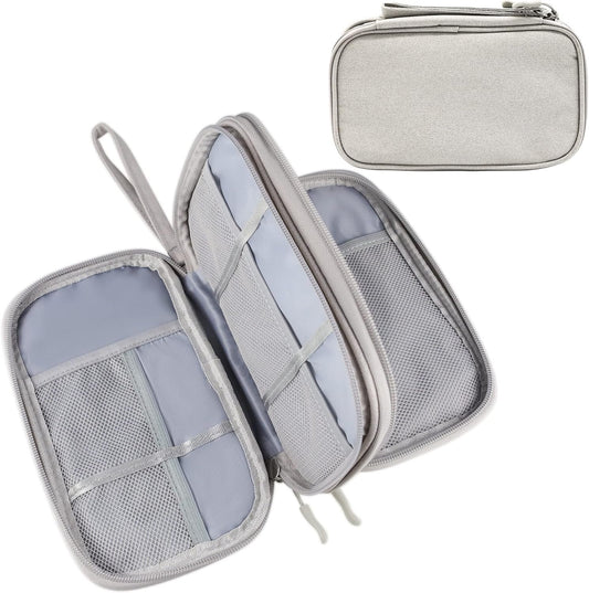Teskyer Cable Organizer Bag, Portable Travel Cord Organizer case, All in One Waterproof Electronics Accessories Storage Bag for Cables, Chargers, Earphones, Hard Drives, Power Bank, 8.5 x 5 inch