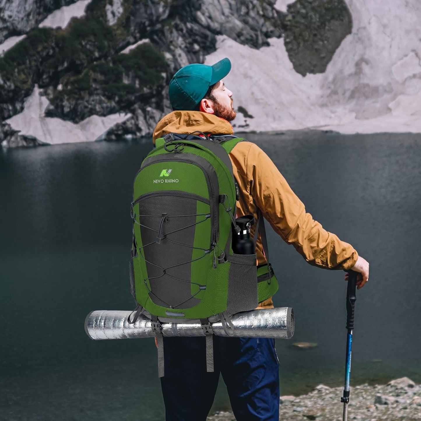 N NEVO RHINO Hiking Backpack 40L/50L Waterproof Travel Camping Backpack, Hiking Daypack with Rain Cover for Men Women