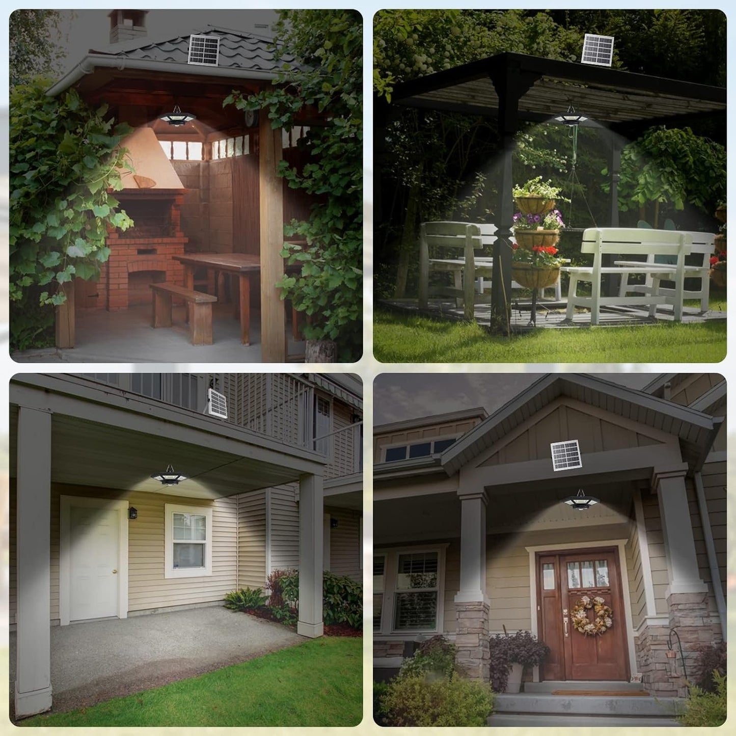 Solar Shed Lights Indoor, ICOFRU Solar Powered Motion Sensor Light 5 Lighting Modes, Solar Pendant Light Outdoor with Remote Control Waterproof for Shed Gazebo Chicken Coop Barn Home Exterior Interior