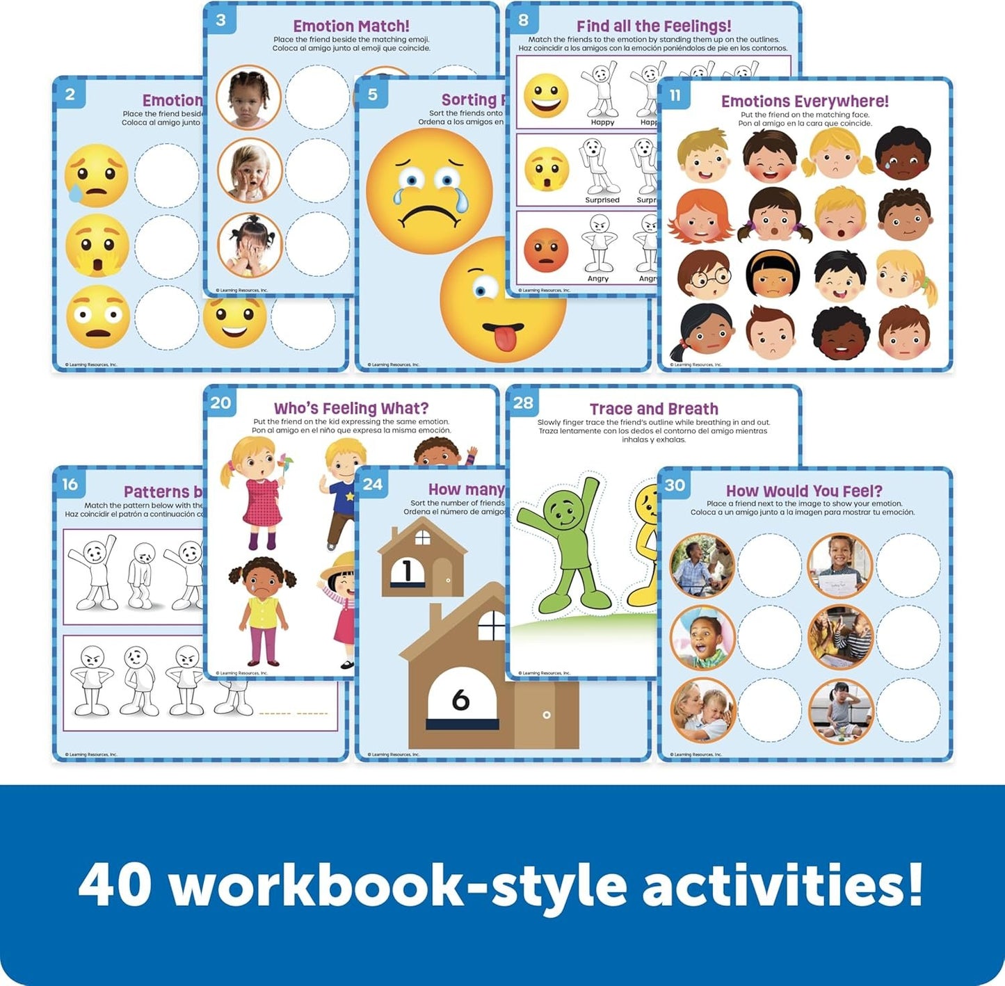 Learning Resources Skill Builders Feelings Learning Kit, Social Emotional Learning Activities, Social Skills Activities for Kids, Talking Flash Cards for Toddlers, Toddler Toy, Homeschool Supplies