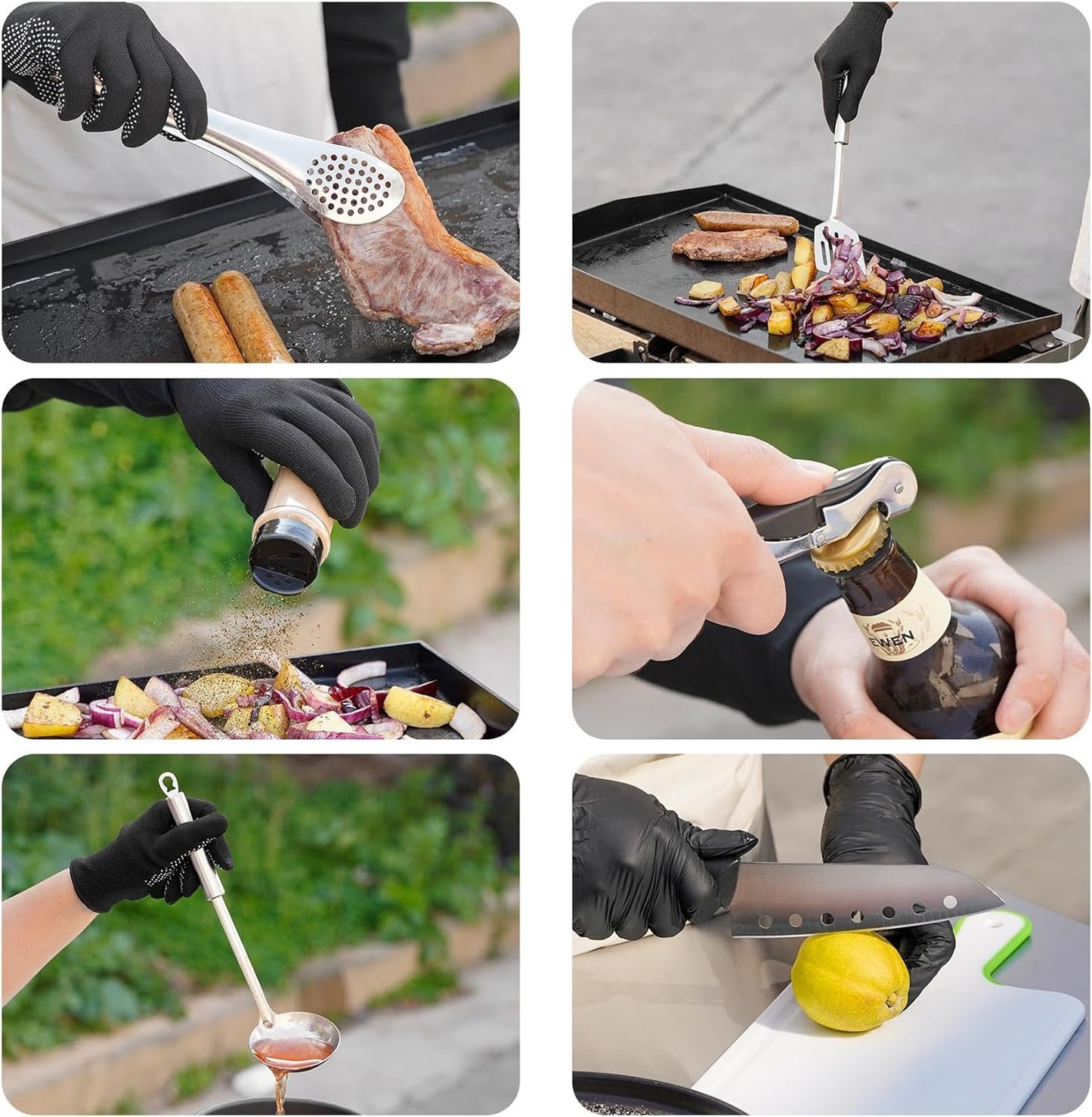 Camping Cooking Utensils Set 16Pcs, Cookware Storage Bag Camping Tool Accessories, Camper Essentials Gear Must Haves Supplies for Travel RV BBQ Grill Picnic Hiking, CT606