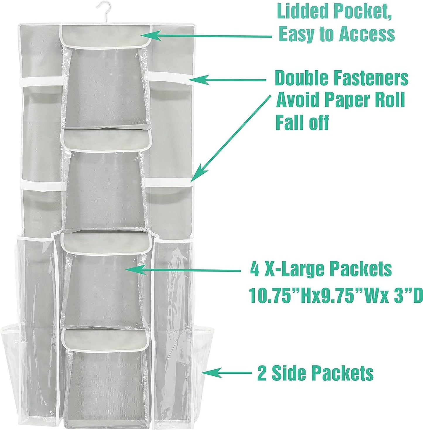 SimpleHouseware Double-Sided Hanging Gift Bag & Wrap Organizer