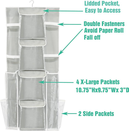 SimpleHouseware Double-Sided Hanging Gift Bag & Wrap Organizer