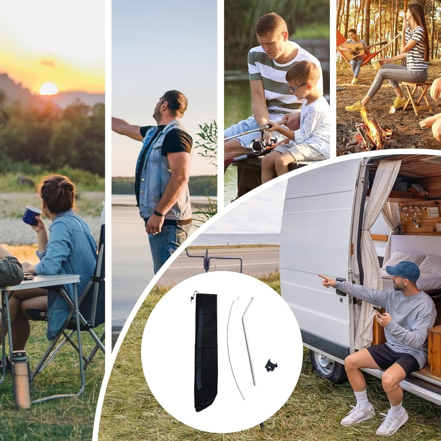 Genérico Lantern Stand, Camping Light Pole, Metal Camping Lantern Stands, Lighting Rack Accessories, Garden Picnic Supplies, Installation Bracket For Backpacking Hiking