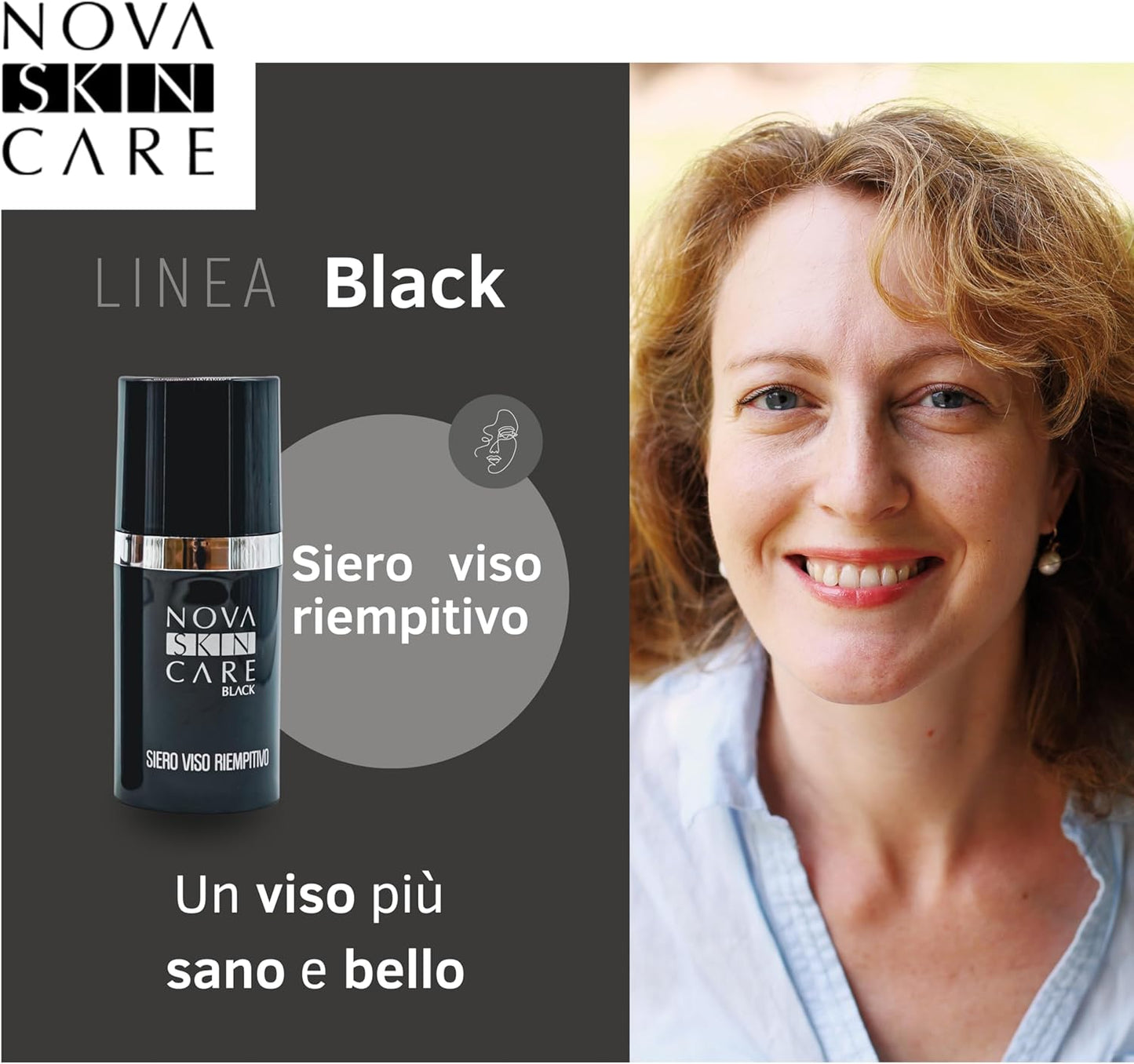 NOVASKIN CARE – Face Filler Serum – 30 ml | Black Line - with Snail Slime, Fights Signs of Aging with Filler Effect, Smoother, Brighter and Replenished Skin - for Mature Skin