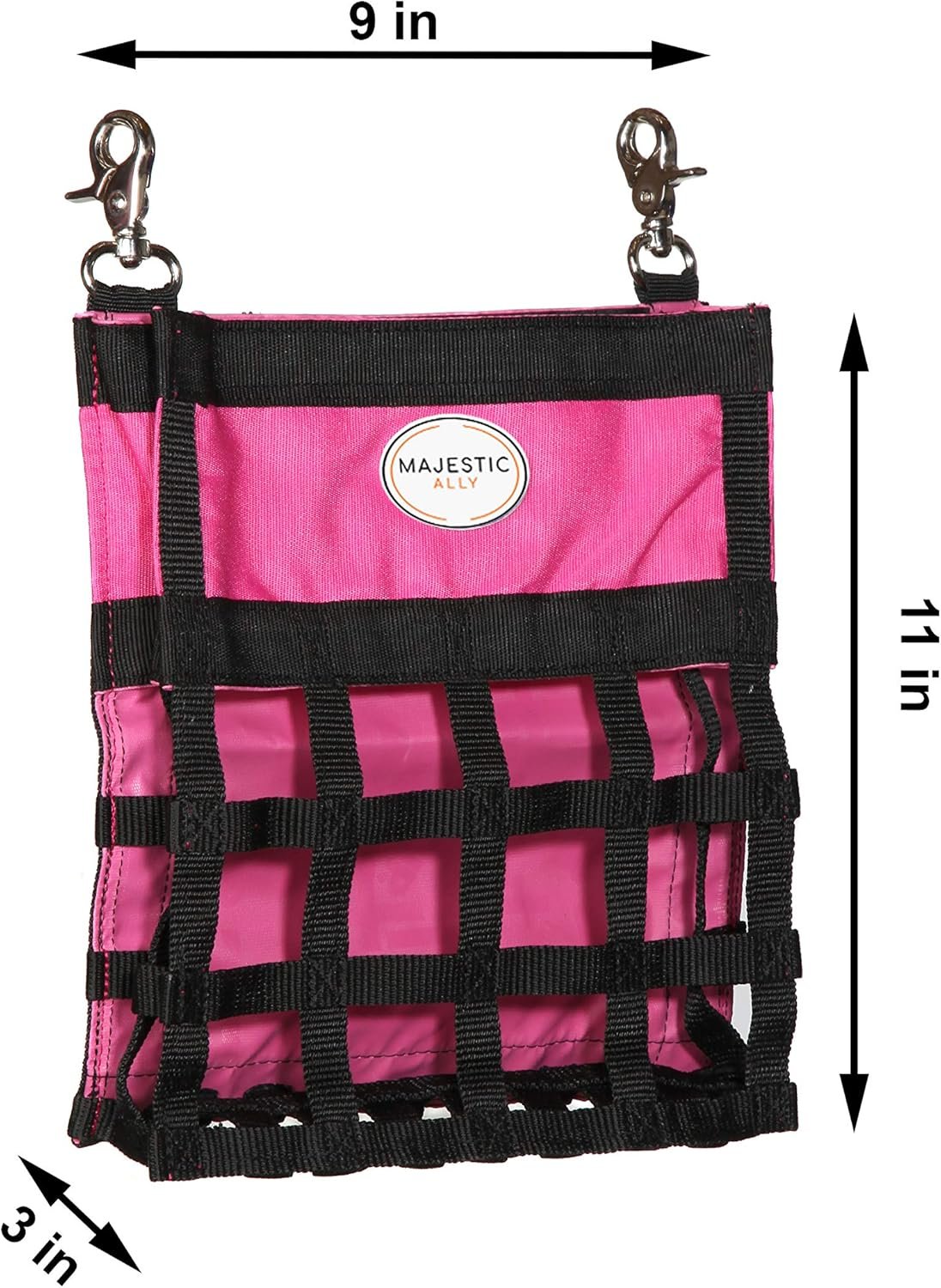 Majestic Ally Guinea Pig Hay Feeder – Rabbit Hay Feeder – Premium Quality Highly Durable Nylon – Three Side Open Slow Feed Hay Bag for Small Animals – 5 Lovely Colors (Orange)