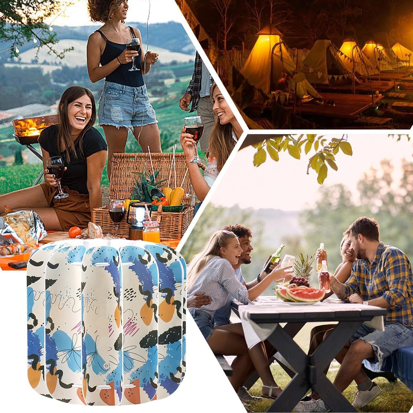 Jigsaw Puzzle Lampshade, Ceiling Lamp Shade, 4.72x4.53 Inches Waterproof Material and Durabled Design, Pendant Lamp Fixture for Balconies, Camping, Picnics, Outdoor Use