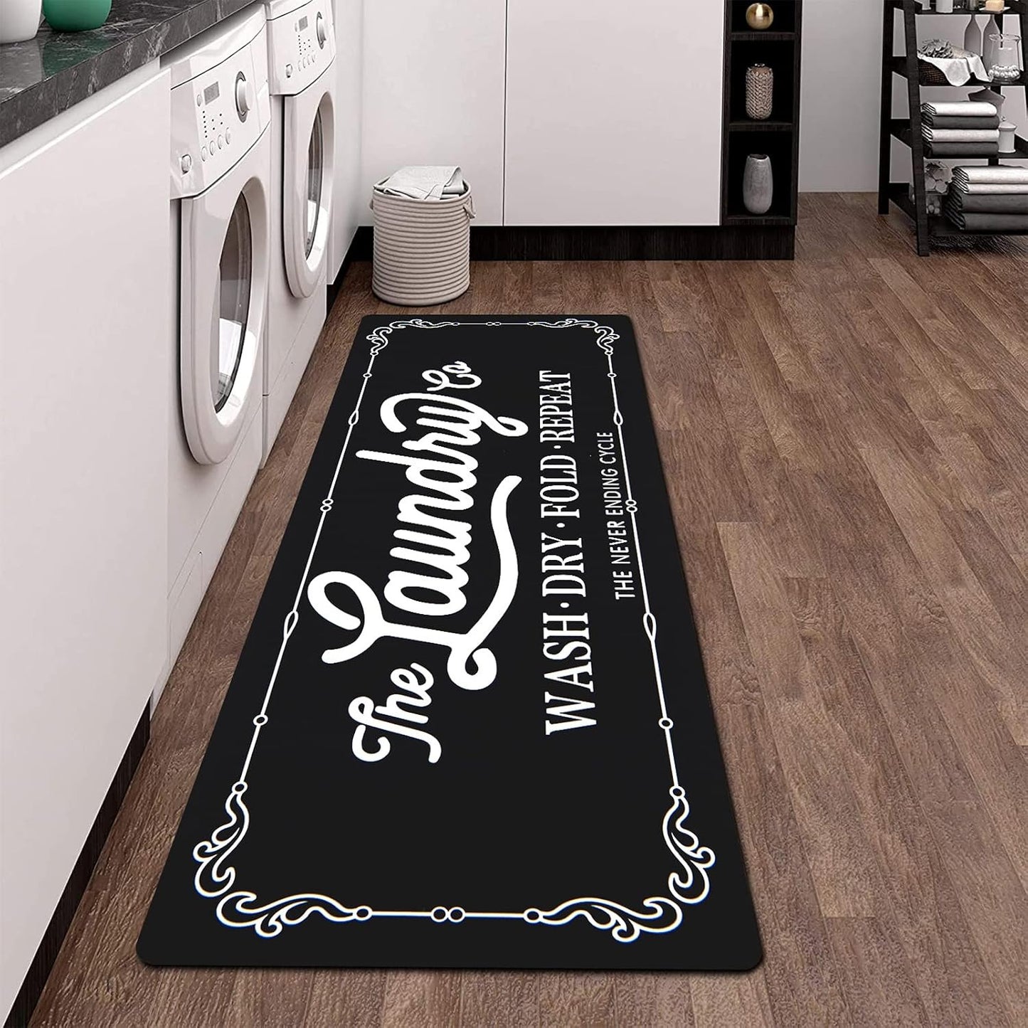 Pauwer Farmhouse Laundry Room Rug Runner 20"X59" Non Slip Laundry Rugs and Mats for Laundry Room Decor Washable Runner Rugs for Kitchen Floor Laundry Room Bathroom Hallway Entryway Area Rugs