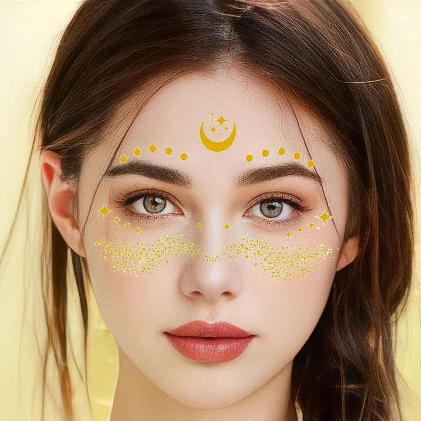 Adesivi per il viso impermeabili, portatili, vivaci e vivaci, per festival e make-up, decalcomanie multiuso, resistenti e riutilizzabili, accessori per Ha