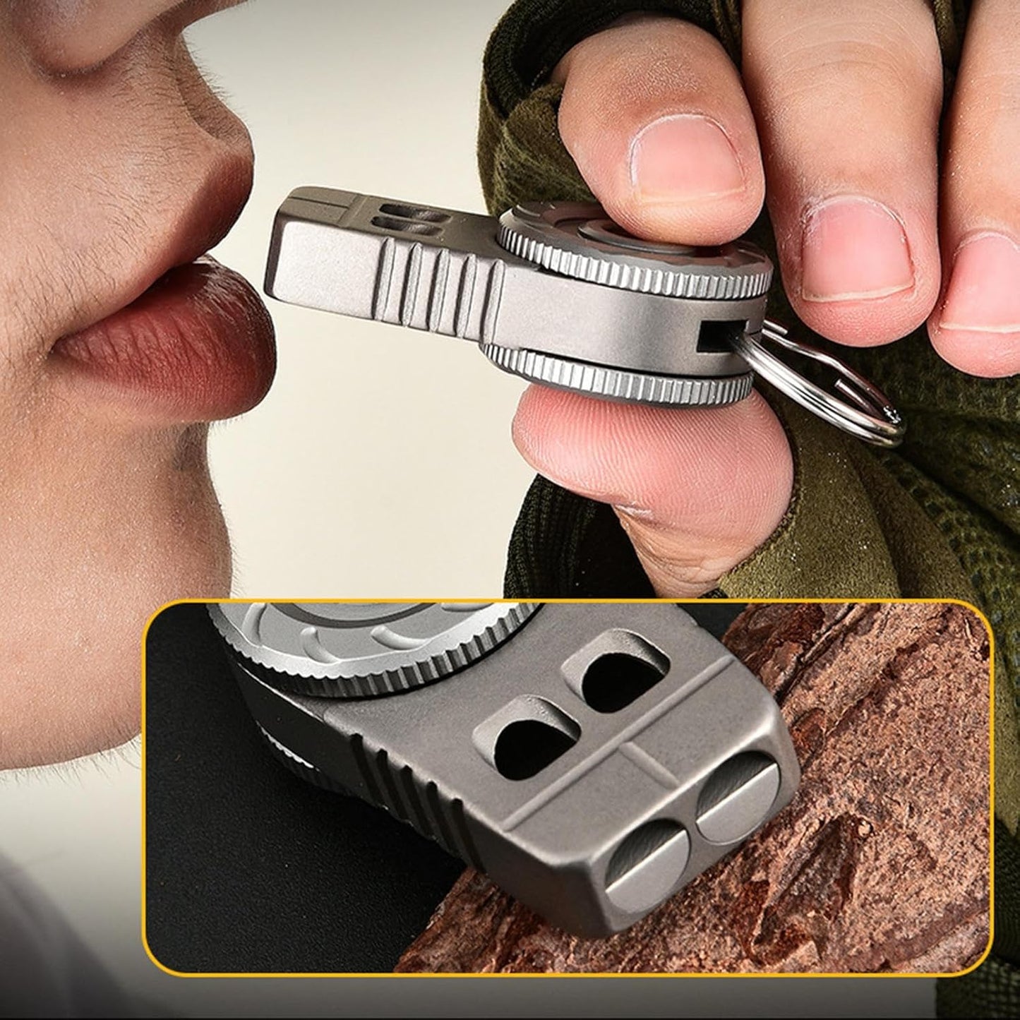 Générique Safety Whistle, Titanium Alloy Signaling, Multifunctional Survival Tool, Loud & Design, Lightweight and Compact, for Pet Training, Camping, Kayaking, Hunting, Fishing, Attributo singolo, Se