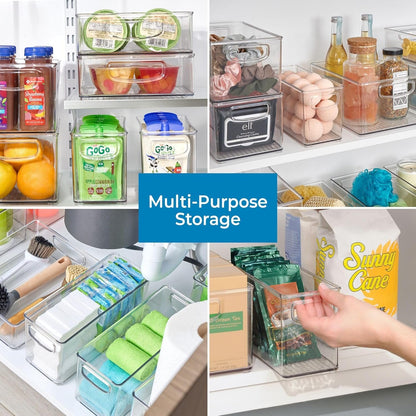 InterDesign Cabinet/Kitchen Binz Kitchen Storage Container, Small Plastic Storage Boxes for The Fridge, Freezer or Pantry, Clear