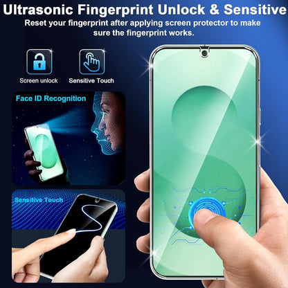[3+3 Pack] for Samsung Galaxy S25 PLUS Screen Protector, 9H Tempered Glass, Ultrasonic Fingerprint Compatible, HD Clear Case Friendly for Samsung S25 PLUS Tempered Glass Screen Protector 5G